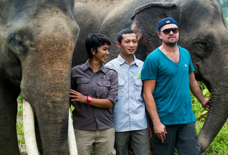 Rudi Putra with Leonardo DiCaprio